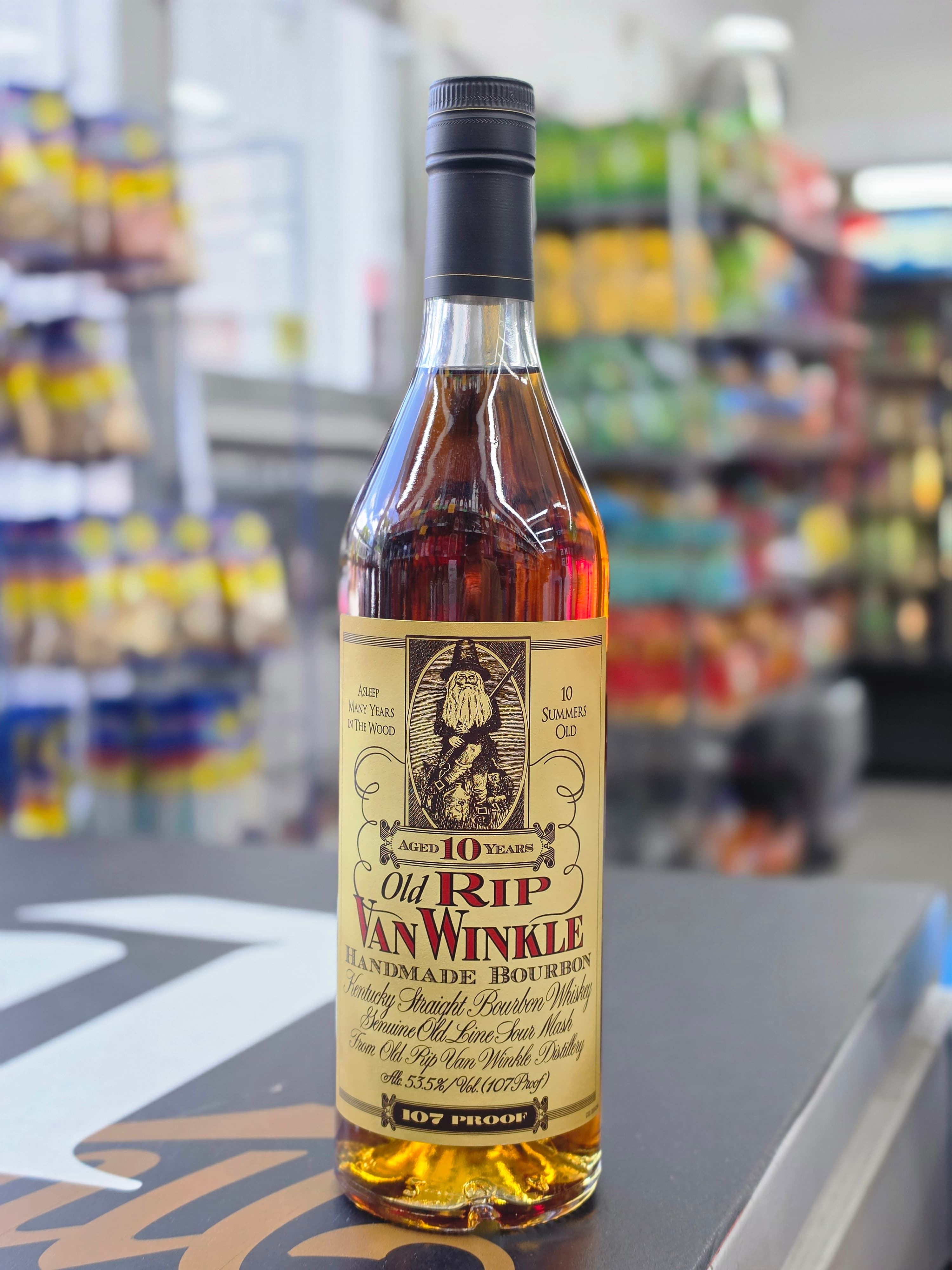 Old Rip Van Winkle 107 Proof Kentucky Straight 10 Year Bourbon Whiskey Bottle